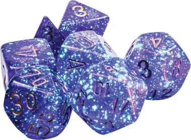 Chessex Borealis Royal Purple/Gold Luminary — Polyhedral 7-Die Set — cover