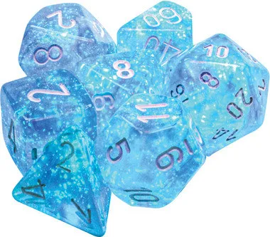 Chessex Borealis Sky Blue/White Luminary — Polyhedral 7-Die Set — cover