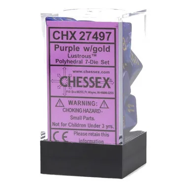 Chessex Lustrous Purple/Gold — Polyhedral 7-Die Set
