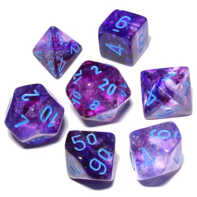 Chessex Nebula Nocturnal/Blue Luminary — Polyhedral 7-Die Set — cover