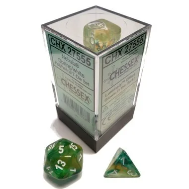 Chessex Nebula Spring/White Luminary — Polyhedral 7-Die Set — cover