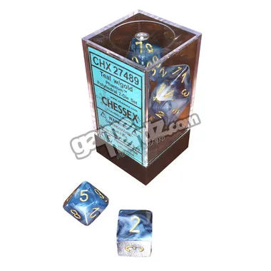 Chessex Phantom Teal/Gold — Polyhedral 7-Die Set — cover