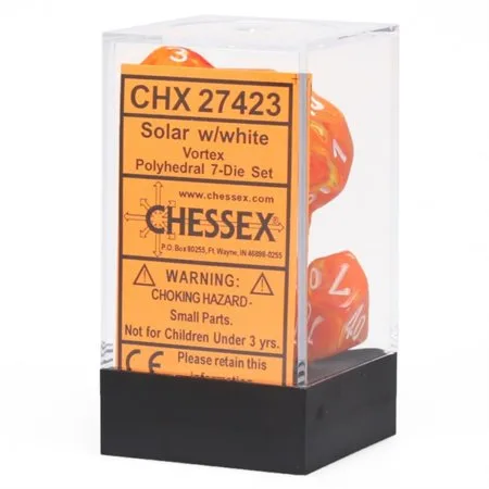 Chessex Vortex Solar/White — Polyhedral 7-Die Set — cover