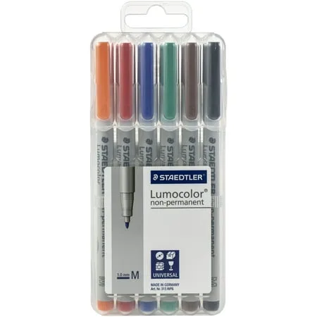Lumocolor Non-Permanent 1.0mm Pens 6/Pkg-