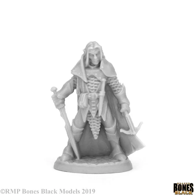 Reaper Bones: Dark Elf Male Warrior — miniatuur