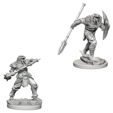 Dungeons & Dragons Nolzur's Marvelous Unpainted Miniatures Dragonborn Male Fighter with Spear — miniatuur