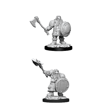 Dungeons & Dragons Nolzur's Marvelous Unpainted Miniatures (W11) Male Dwarf Fighter — miniatuur