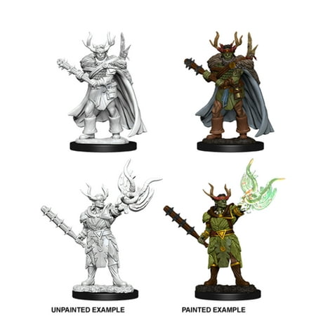 Pathfinder Deep Cuts Unpainted Miniatures - Male Half- Orc Druid — miniatuur