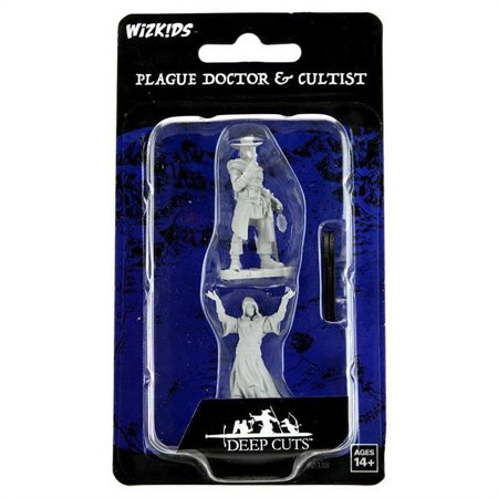 WizKids Deep Cuts: Plague Doctory & Cultist Unpainted Miniature — miniatuur