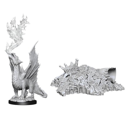 WizKids WZK90028 Dungeons & Dragons Nolzurs Marvelous Unpainted GD Dragon Wyrm & SM Treasure W11 Min — miniatuur